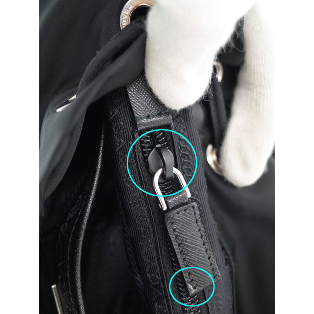 PRADA Two Pocket Tessuto Backpack Rucksack Daybag Black - Picture 8 of 9